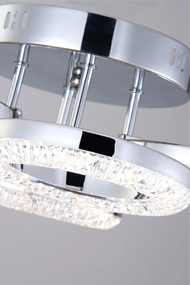 Oylum 4'lü Krom 24 Watt Kristalli Koridor Salon Led Plafonyer Avize